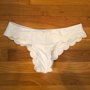 PINK White Scalloped Swimsuit Bottoms